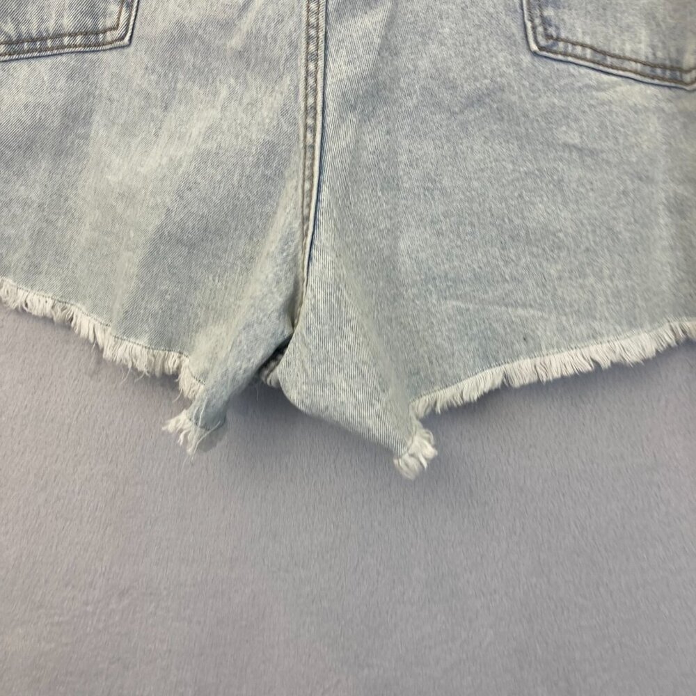 NWT Old Navy Denim Shorts Plus 30 Jeans Curvy OG High Rise Distressed Light Wash - Picture 13 of 16